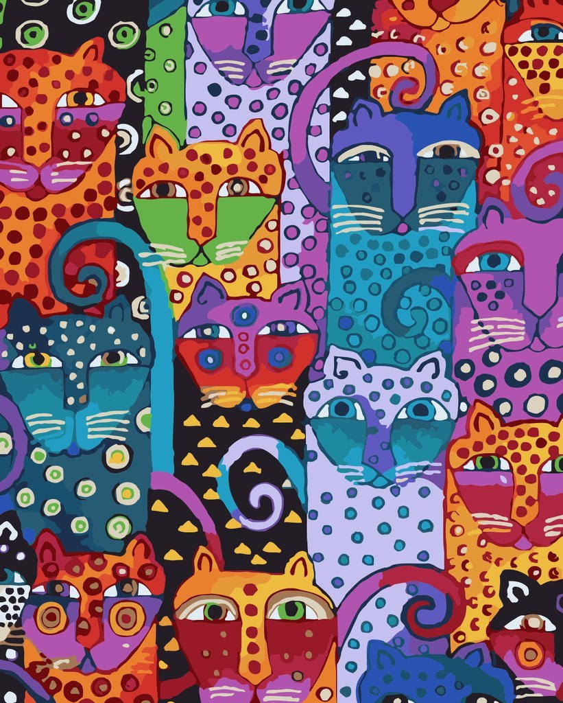 YEESAM ART Paint by Numbers for Adults Beginners Colorful Fox Cat Animals Collection 16x20 inch Linen Canvas Acrylic DIY Number Painting Kits Wall Art Decor Gifts