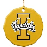 GRAPHICS & MORE University of Idaho Primary Logo Porcelain Scalloped Holiday Christmas Tree Ornament - 2.8" (7.1 cm)