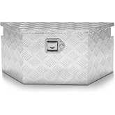 DNA MOTORING Trailer Tongue Box, Lockable Aluminum Truck Bed Tool Box - 26" X 11" X 12", Silver, TBOX-T5-011-ALU
