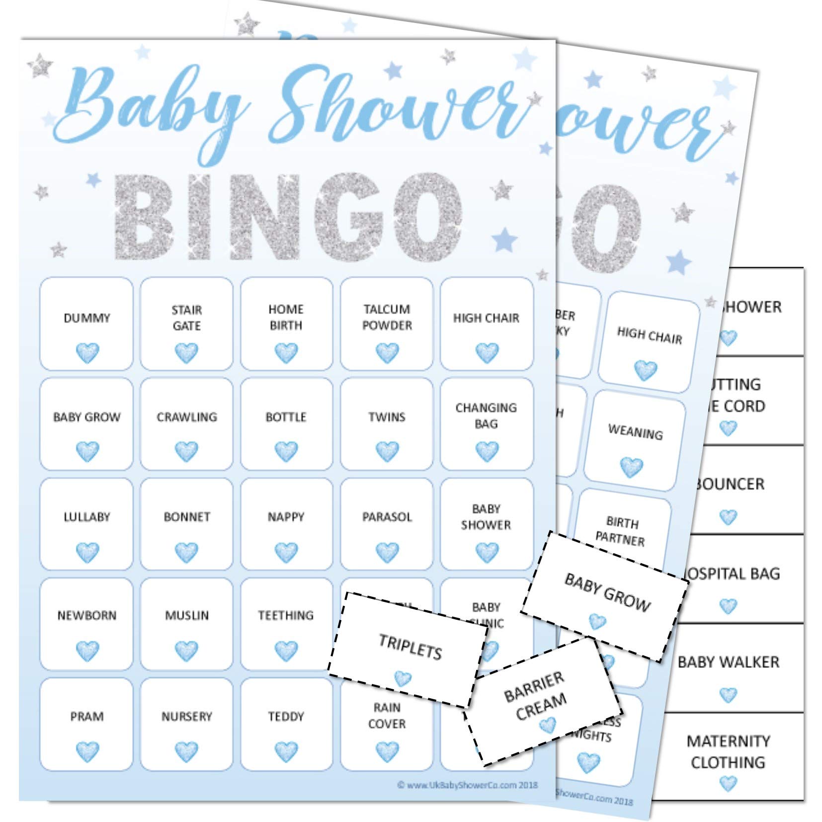 Pink Bee Baby Shower Bingo Games Bingo Party Blue Themed Up to 20 Players