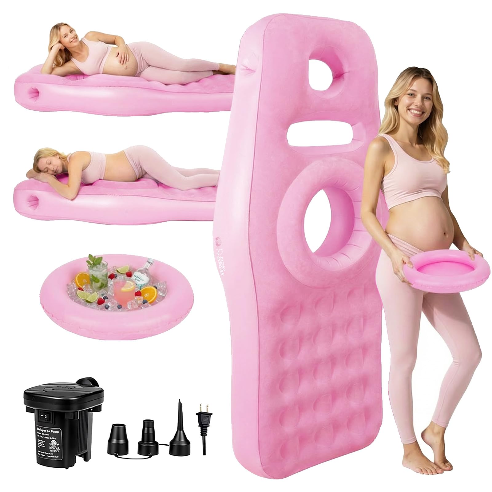 Photo 1 of Inflatable Pregnancy Pillow with Belly & Head Hole, Prone Pregnancy Pillow for Stomach Sleepers, Belly Pillow Pregnancy Mattress for Pregnant Women, Maternity airbed Pool Float for Tummy Massage