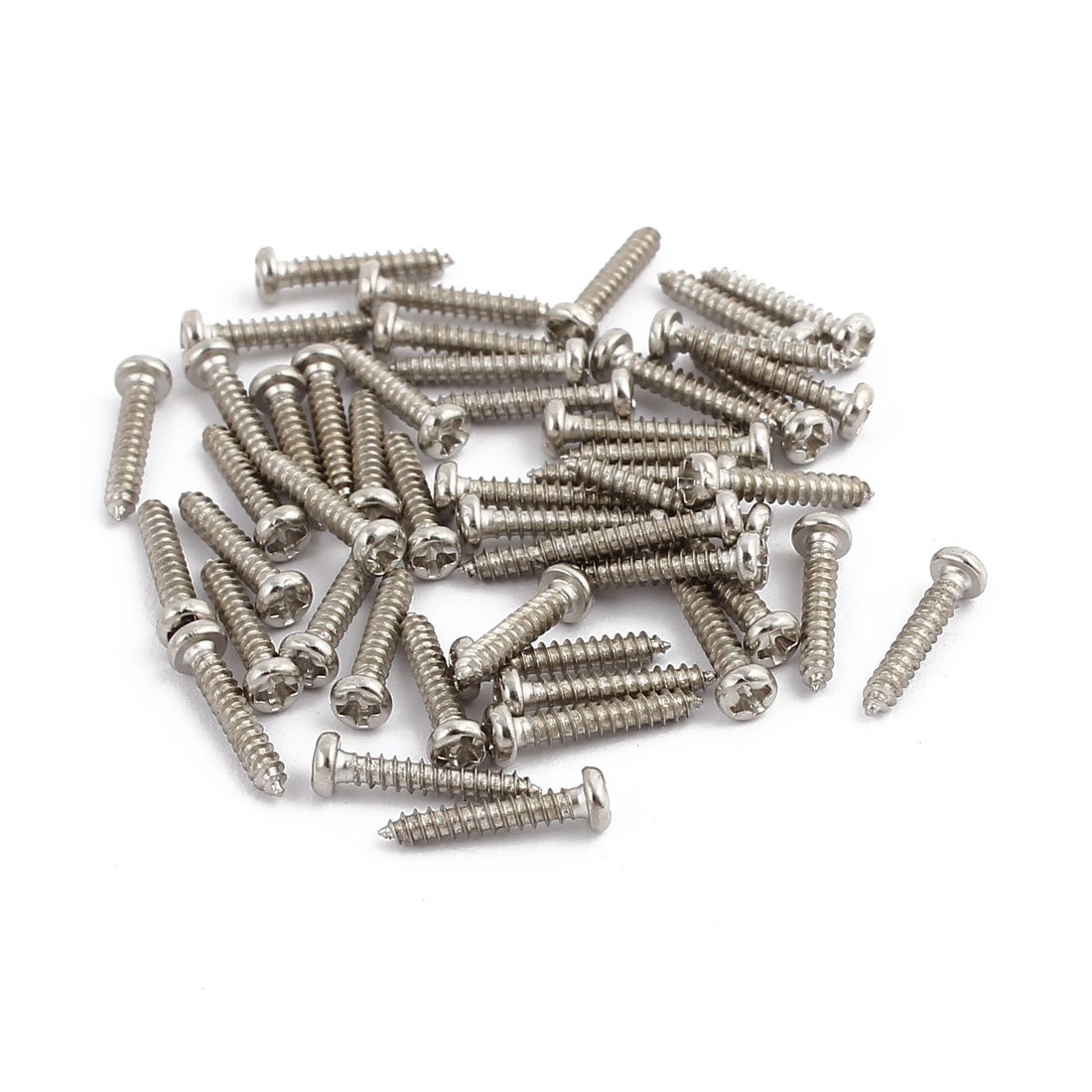 Sourcingmap 50pcs M2x10mm Stainless Steel Phillips Pan Head Self Tapping Screws Bolts
