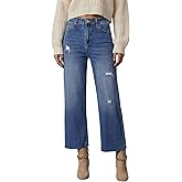 Dokotoo Womens High Waist Baggy Jeans Wide Leg Casual Petite 2026 8 Points Length Stretch Denim Pants