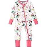 Disney Princess Ariel Belle Moana Mickey Minnie Baby Organic Cotton Footie Zipper Pajamas Newborn Infant Romper