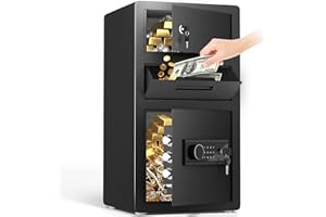 Omethey 6.0 Cub Extra Large Home Safe Box, Digital Home Security Safe Box with Drop Slot & Metal Storage Box, Soft Lining Mon