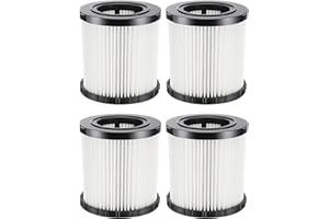 DCV580 DCV581H HEPA Replacement Filter for DEWALT DCV580 & DCV581H Wet/Dry Vacuum, Washable and Reusable (4 PCS)