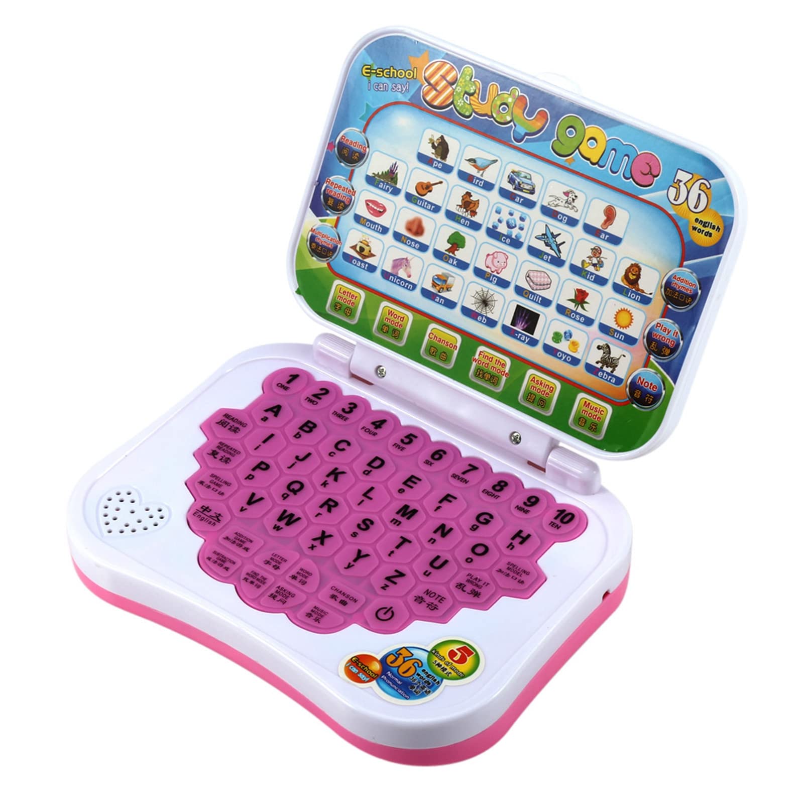 Dilwe Baby Laptop Toy,Children Bilingual Educational Learning Study Toy Laptop Computer Game Gift for Kids