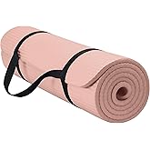 Gaiam Yoga Mat, Pilates & Exercise Mat, Thick 2/5" (10mm) Workout Mat with Easy-Cinch Carrying Strap for Home & Gym Workouts