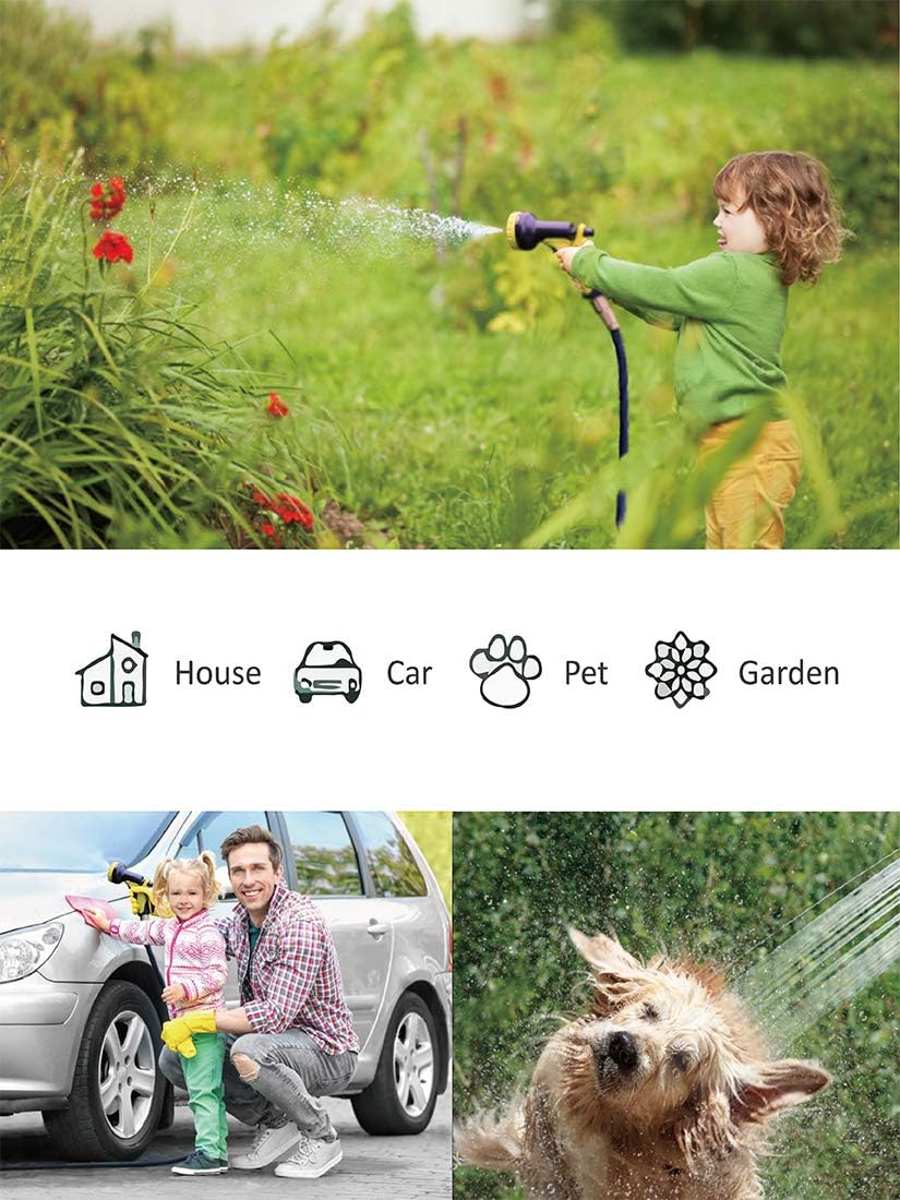 Panda Grip Garden Hose, Expandable Garden Hose, 75ft Water Hose, Lightweight Flexible Triple Extension, 9 Latex Core with 3/4 Solid Brass Fittings, 10 Function Spray Nozzle, Leak Resistant : Garden & Outdoor