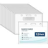 12 Pack of Magnetic Name Badge Holders, 4x3 Inch Horizontal Name Tags with Strong Magnets for Office, Conventions, School, and Events