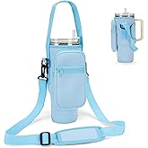 GOEWY Water Bottle Carrier Bag for Stanley 40/30 oz Tumbler with Phone Pocket Neoprene Water Bottle Holder with Shoulder & Handheld Strap Stanley Cup Accessories