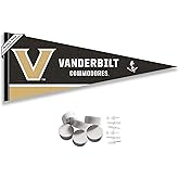 College Flags & Banners Co. Vanderbilt Commodores Pennant Flag and Wall Tack Mount Pads