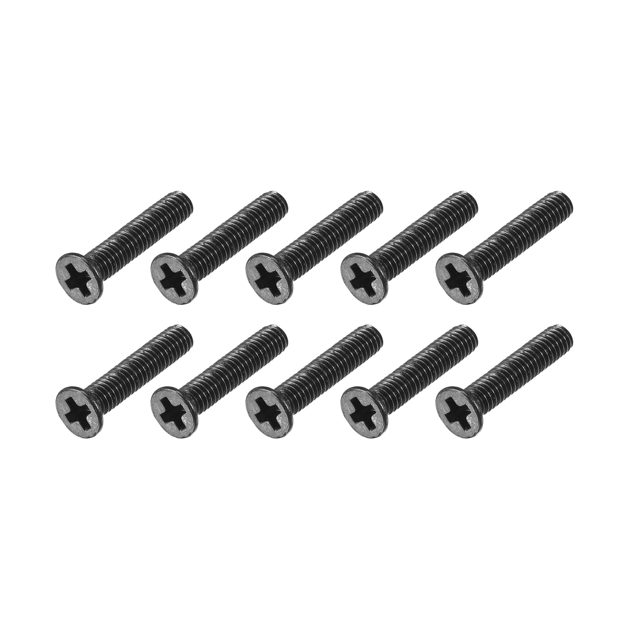METALLIXITY Phillips Flat Head Screws (M2.5 x 12mm) 150Pcs, Carbon Steel Machine Screws - for Glasses Watch and Other Small Electronics, Black — image 1