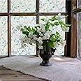 VSUDO Window Privacy Film, Decorative Stained Glass Window Film, Frosted Window Tinting Film for Home, House Door Glass Window Tint Coverings Film, Static Cling Window Stickers (Jasmine, 17.7"x78.7")