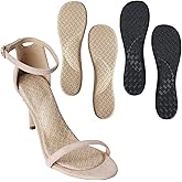 Gel High Heel Arch Support Inserts Women, Invisible Sandal Insoles, Adhesive Inserts for Flat Feet Dress Shoes Anti-Slip, 2 Pairs, Beige+Black, Women 5-7.5