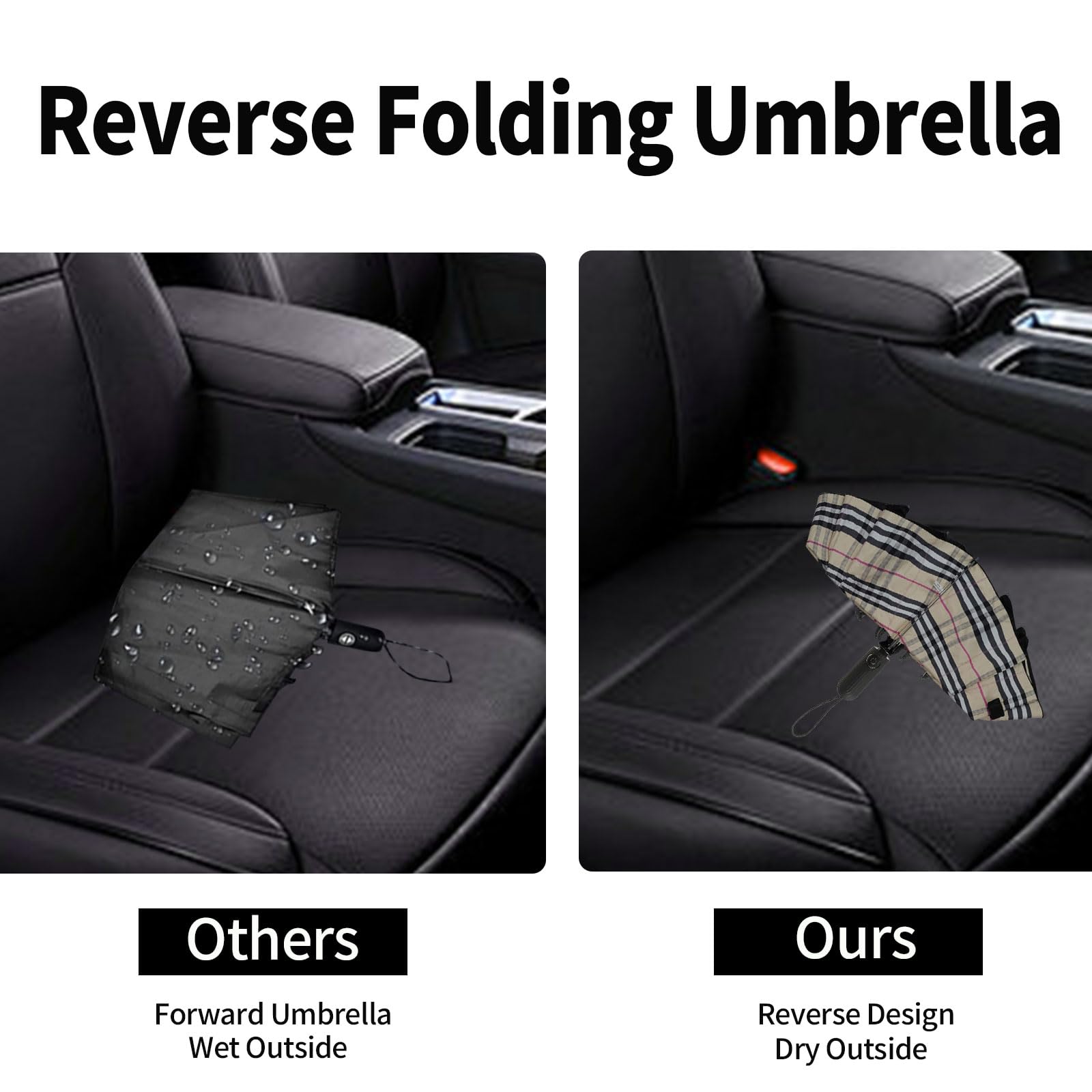 ZDSSM Compact Travel Umbrella Inverted Reverse Umbrellas for Rain & Sun – Small, Portable Windproof, UV Protection Umbrella for Travel, Backpack, Women and Men