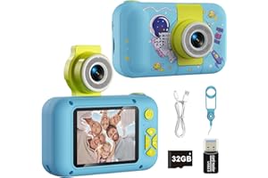 ARNSSIEN Kids Camera Toys for 3 4 5 6 7 8 9 10 11 12 Year Old Girls/Boys,Kids Digital Camera for Toddler,Christmas Birthday Festival Gifts for Kids,Video Selfie Camera for Kids with 32GB TF Card