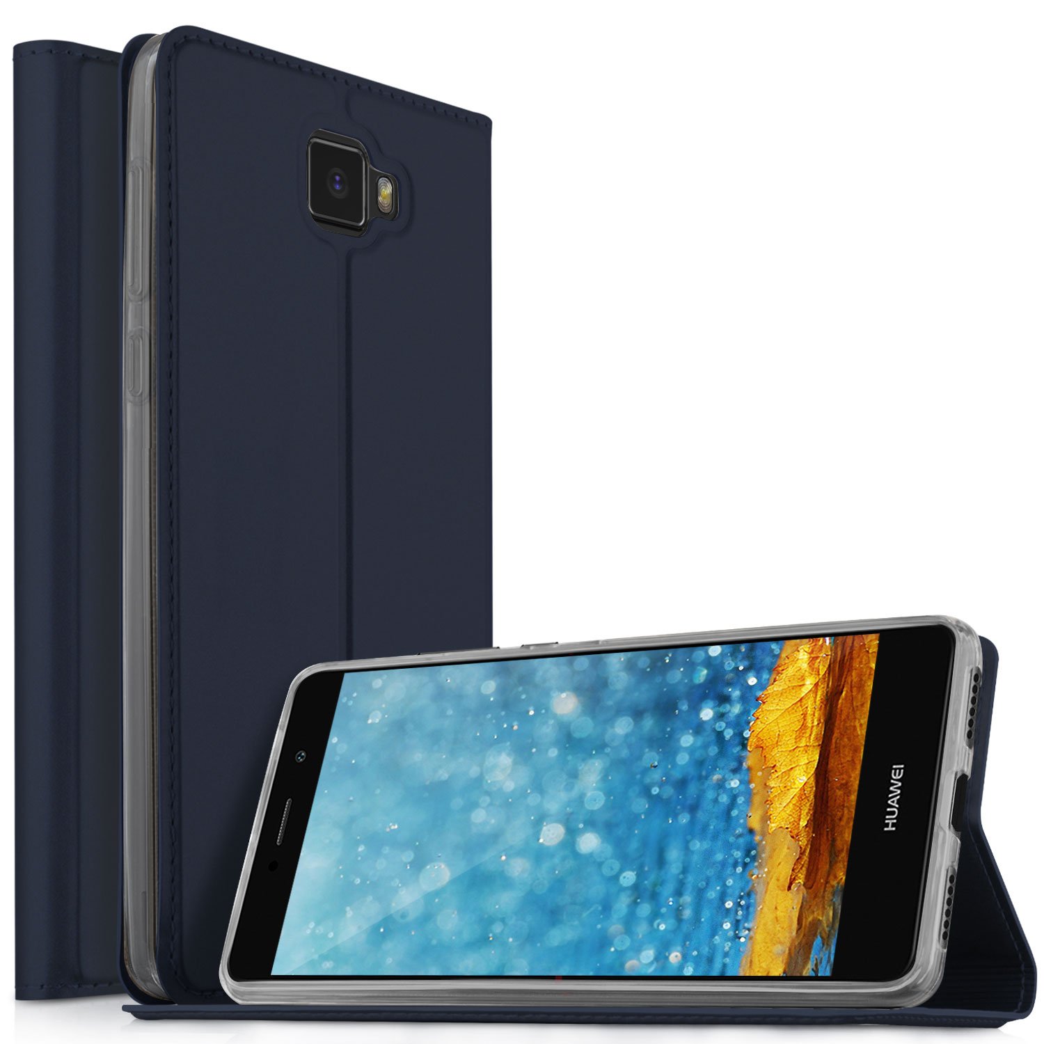 KuGi Elephone S8 Case, Flip Cover Well Full Range Protection High Quality PU Case Cover Dirty Resistant Comfortable Hand Feeling with Stand Function for Elephone S8 Smartphone (Blue)