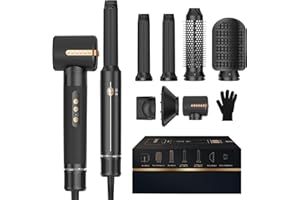 7 in 1 Hair Dryer Brush, Powerful Blow Dryer Brush with Auto- Wrap Curler, Detachable Fast Drying, Volumizing, Curling, Strai