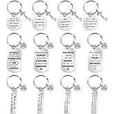 Kathfly 12 Pcs Employee Appreciation Gifts for Coworker Thank You Keychain Bulk Administrative Assistant Gift