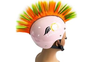Lecherri Mohawk for Helmet Decoration Helmet Hawk Accessories 1PC for Motorcycle Bicycle Ski Hair Patches Reusable Design(Helmet Not Included)