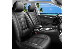 FiveFox Fit 4Runner Car Seat Covers (Only for 5 Seats Version) for Select Toyota 4Runner 2003-2024 - Full Coverage Leather, Airbag Compatible, Waterproof & All Weather Seat Cushion Protector, Black