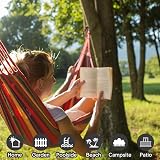 ANYOO Cotton Hammock with Tree-friendly Straps Durable Portable view 4