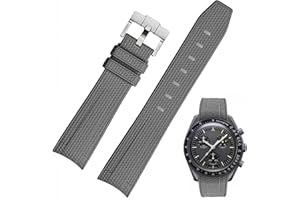 Nizonlaie Silicone Rubber Bands for Omega X Swatch Moonswatch Watch Strap 20mm Curved End Weave Style Premium Silicone Rubber Replacement Strap Women Men,for Omega Swatch Moonswatch Speedmaster
