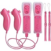 Motion Plus Wii Controllers 2Packs with Nunchucks, Wii Remote Controllers Compatible for wii and Wii U with Built in Motion Plus