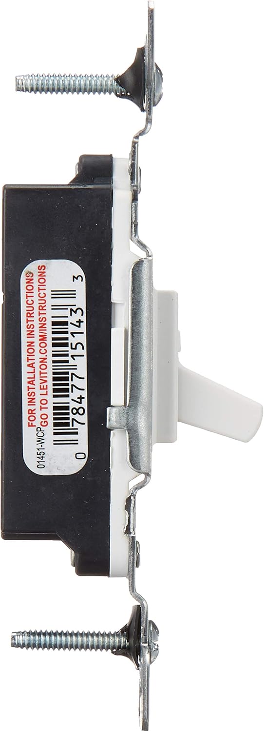 Leviton 1451-2T Framed Grounded Toggle Switch, 120 V, 15 A, 1 P, Count, Light Almond - Wall Light Switches - 
