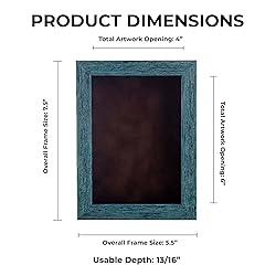4x6 Inch Shadow Box Frame Blue Wood | with a