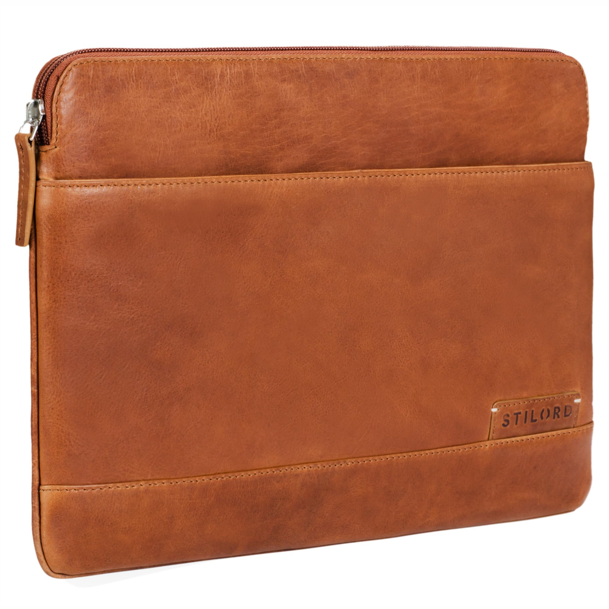 STILORD "Robb" Vintage Leather Laptop Bag for 13.3 inch MacBooks / 14 inch Tablets/for 12.9 inch iPads/Case Cover Organizer Genuine Cowhide Colour:Ochre - Brown