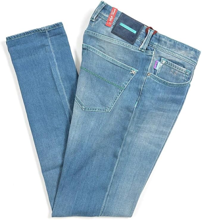 Amazon トラマロッサ Leonardo ストレッチ デニム ジーンズ スリム パンツ メンズ ブルー イタリア ブランド ハンドメイド 33 並行輸入品 ジーンズ 通販