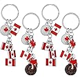 TENDYCOCO 4PCS Unisex Canada Maple Leaf Charm Key Rings Decorative Key Holder for Canada Day