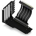 EZDIY-FAB Vertical GPU Mount with High-Speed PCIE 4.0 Riser Cable, Shield Series, 115mm/4.52in Flexible Extension, 90 Degree Connector, Only Compatible to Full-Opened PCIe Slots-Black-YIHPI344
