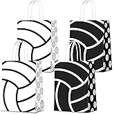 KERINGO 16 PCS Volleyball Gift Bags Volleyball Party Favor Treat Bags Volleyball Snacks and Candy Bags with Handles for Volleyball Theme Adults Birthday Party Decor