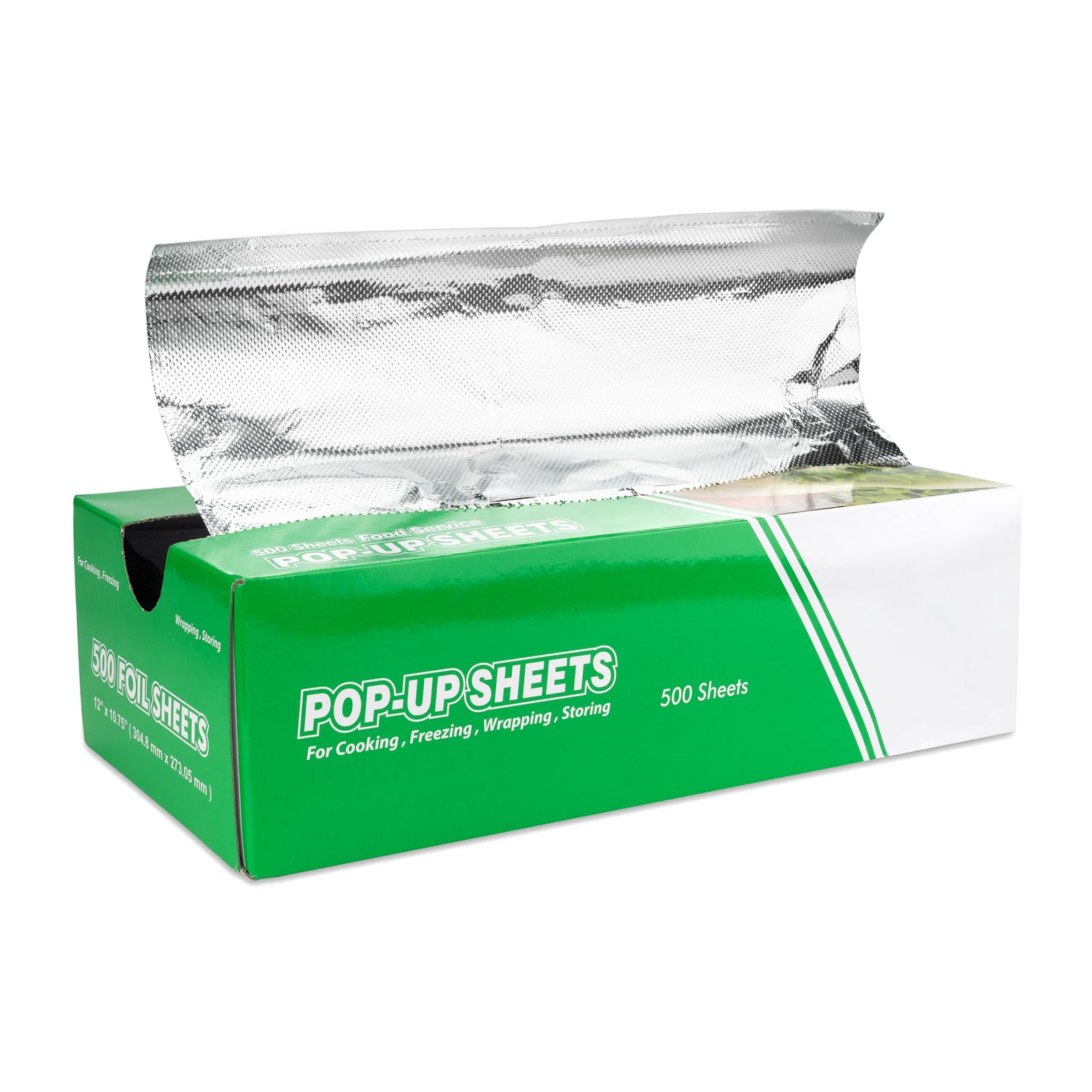 Photo 1 of Roponan Aluminum Foil Wraps - 500 Precut Sheets, 12 x 10.75 Inch, Pop-Up Interfolded Foil for Baking, Grilling, Roasting, Cooking or Storing Food