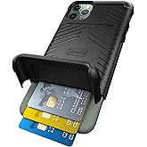 Scooch for iPhone 11 Pro Max Case with Card Holder, Wingmate Wallet Case with Hidden Card Slot and RFID Protection for 3 Cards, 10-Foot Drop Protection, Black