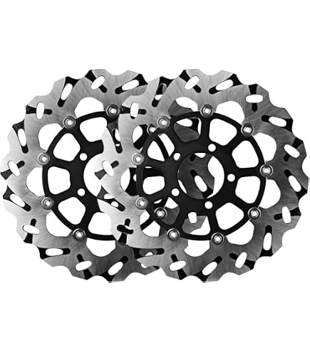 Arashi Front Brake Disc Rotors For Yamaha YZF R1 2007-2014 & XTZ 1200 Super Tenere - 310mm Slotted Black Rotors (Pair)
