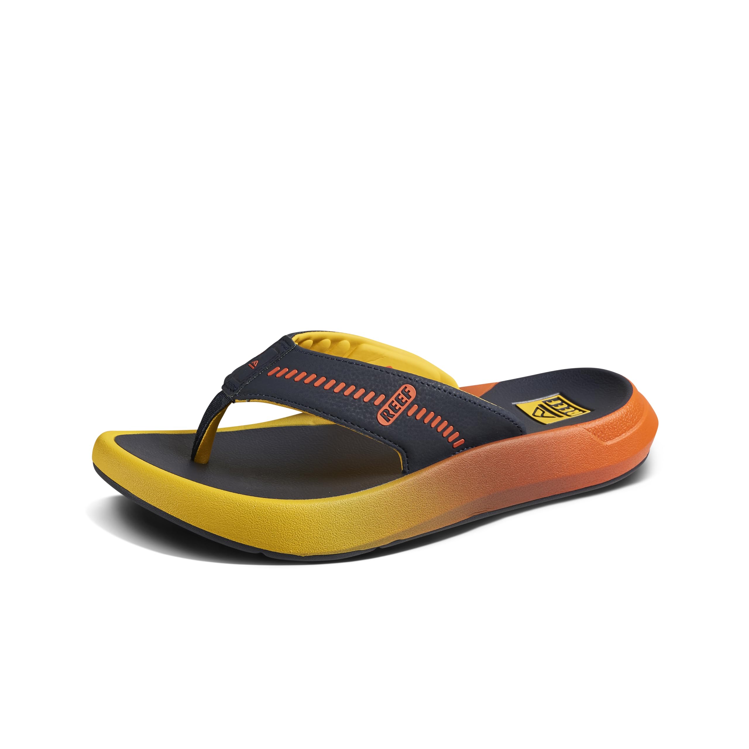 Reef Swellsole Cruiser Mens Recovery Flip Flop, Enhanced Arch Support, Water Friendly, Navy Sunset, 8 Image Reef Swellsole Cruiser Mens Recovery Flip Flop, Enhanced Arch Support, Water Friendly, Navy Sunset, 8 Image