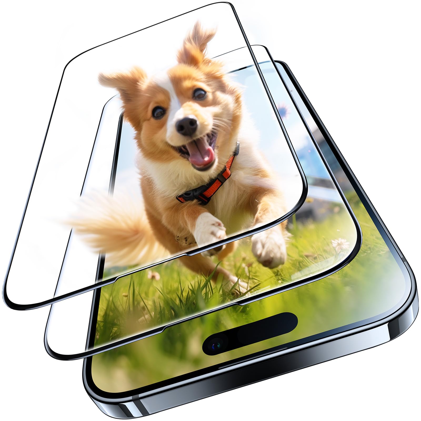 TORRAS [TOP 9H+ Glass for iPhone 15 Pro Max Screen Protector [Military 8FT Certified] [Full Screen] Longest Durable [No Dust No Bubbles] for iPhone 15 Pro Max Protective Glass Tempered