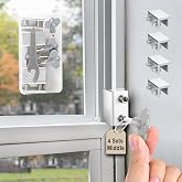 Window Locks(4 Sets), Window Locks for Up and Down Windows,Easy to Install Vertical &amp; Horizontal Window Security Locks,Adjustable Aluminum Window Stopper Lock(Silver)