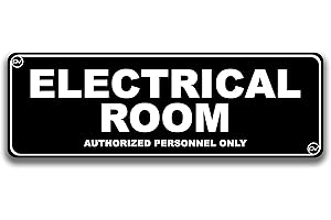 PRIME VANTAGE Sign for Door, Authorized Personnel Only in Acrylic Plastic, Black and White, Rounded Corners, Durable, Long Lasting with Double Sided Tape in the Back - 3" x 9" (Electrical Room)