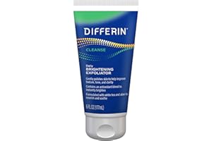 Differin Face Scrub Daily Brightening Exfoliator, Improves Tone and Texture for Acne Prone Skin, Green, 6 Fl Oz (Packaging May Vary)