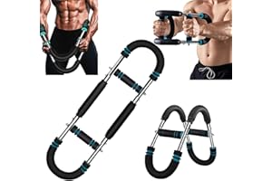WNOEY Twister Arm Exerciser,Adjustable Spring Workout Bar, Forearm Triceps Chest Enhanced Exercise Strengthener,Portable Home Fitness Equipment