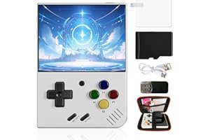 WESICH Miyoo Mini Plus Retro Game Console,3.5 Inch IPS Classic System Retro Video Games Consoles,with 128G TF Card and Wireless Networt Handheld Console Casual Game Console(White)