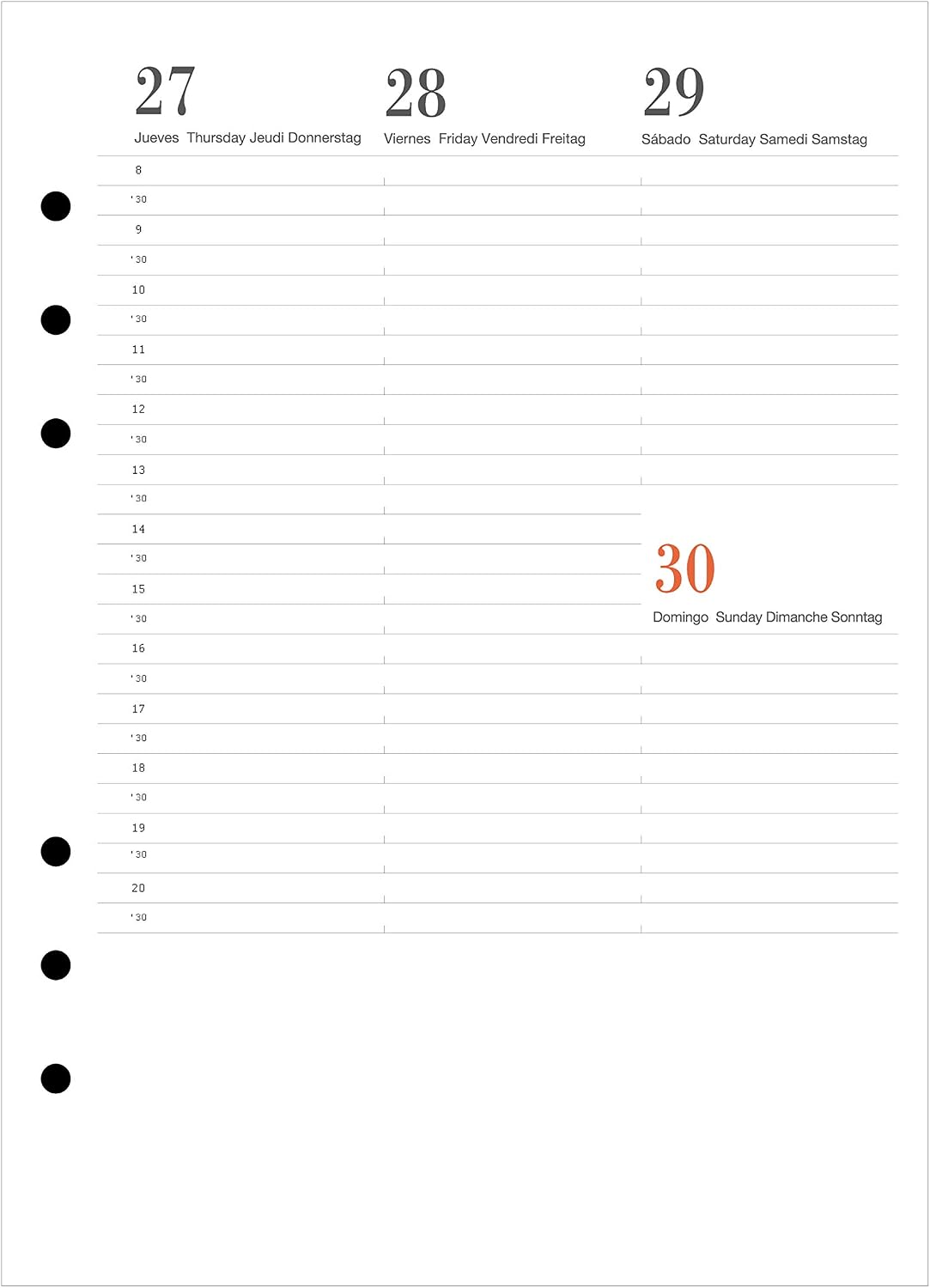 Miquelrius 24047 - 202020 Diary Refill Year Integral, Week View Vertical (155 x 213 mm), Tabletop, Catalan