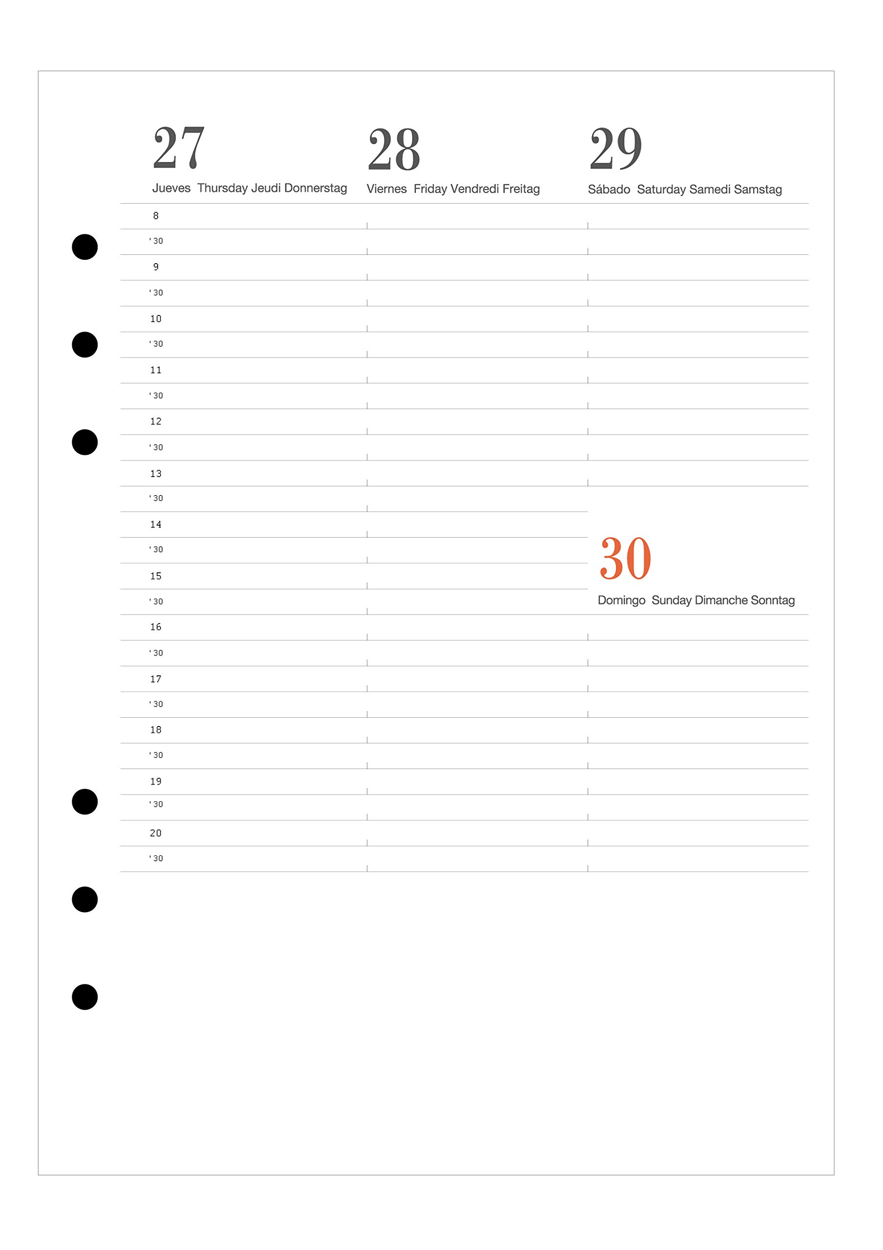 Miquelrius 24047 – 202020 Diary Refill Year Integral, Week View Vertical (155 x 213 mm), Tabletop, Catalan