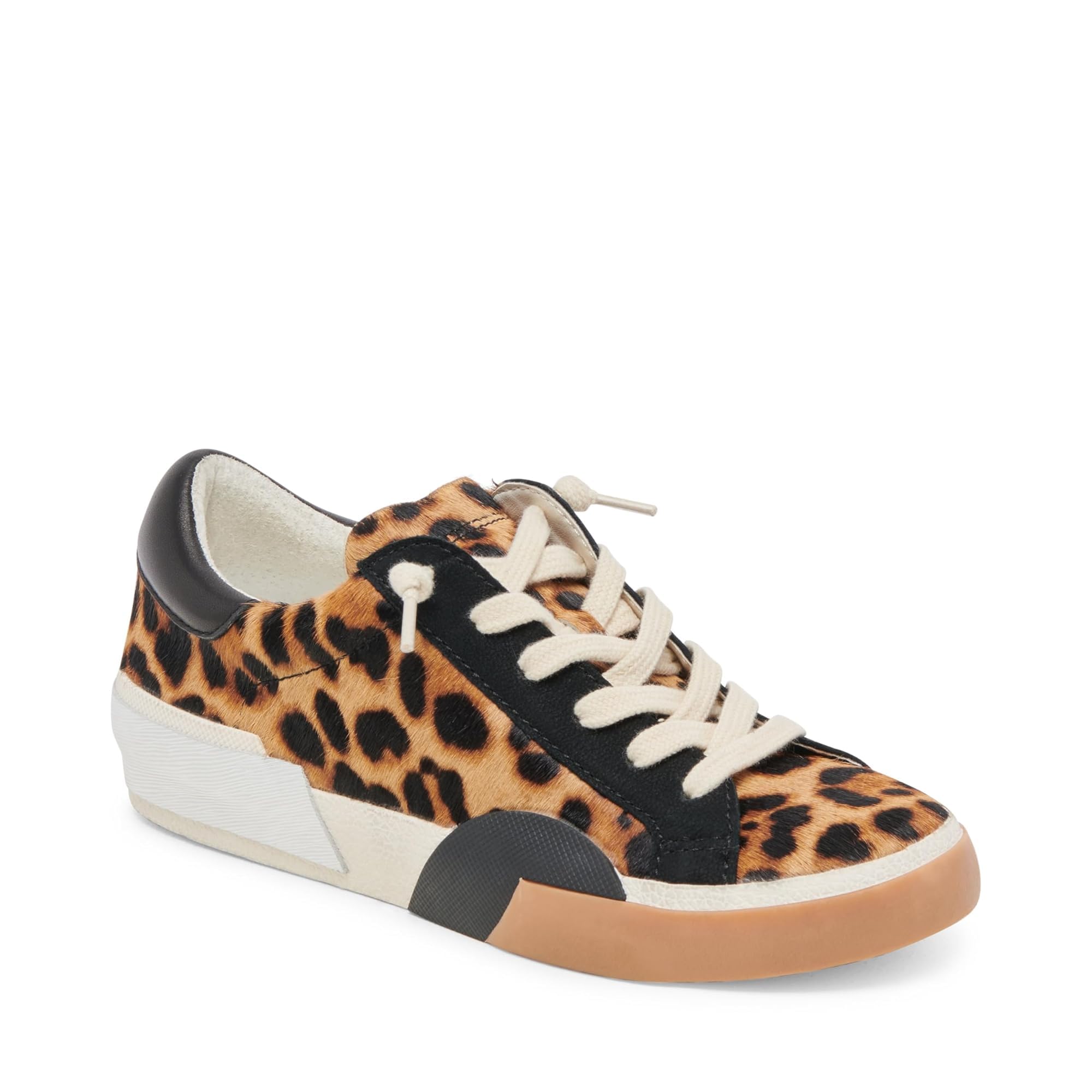 Dolce Vita Women’s Zina Sneaker, Leopard/Black Calf Hair, 7