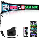 Rayhome Large Programmable LED Sign, 77''x8'' Flexible Indoor Scrolling LED Store Signs with Remote, Bluetooth APP Control Custom Text Pattern Animation Digital Display for Store Bar School Hotels